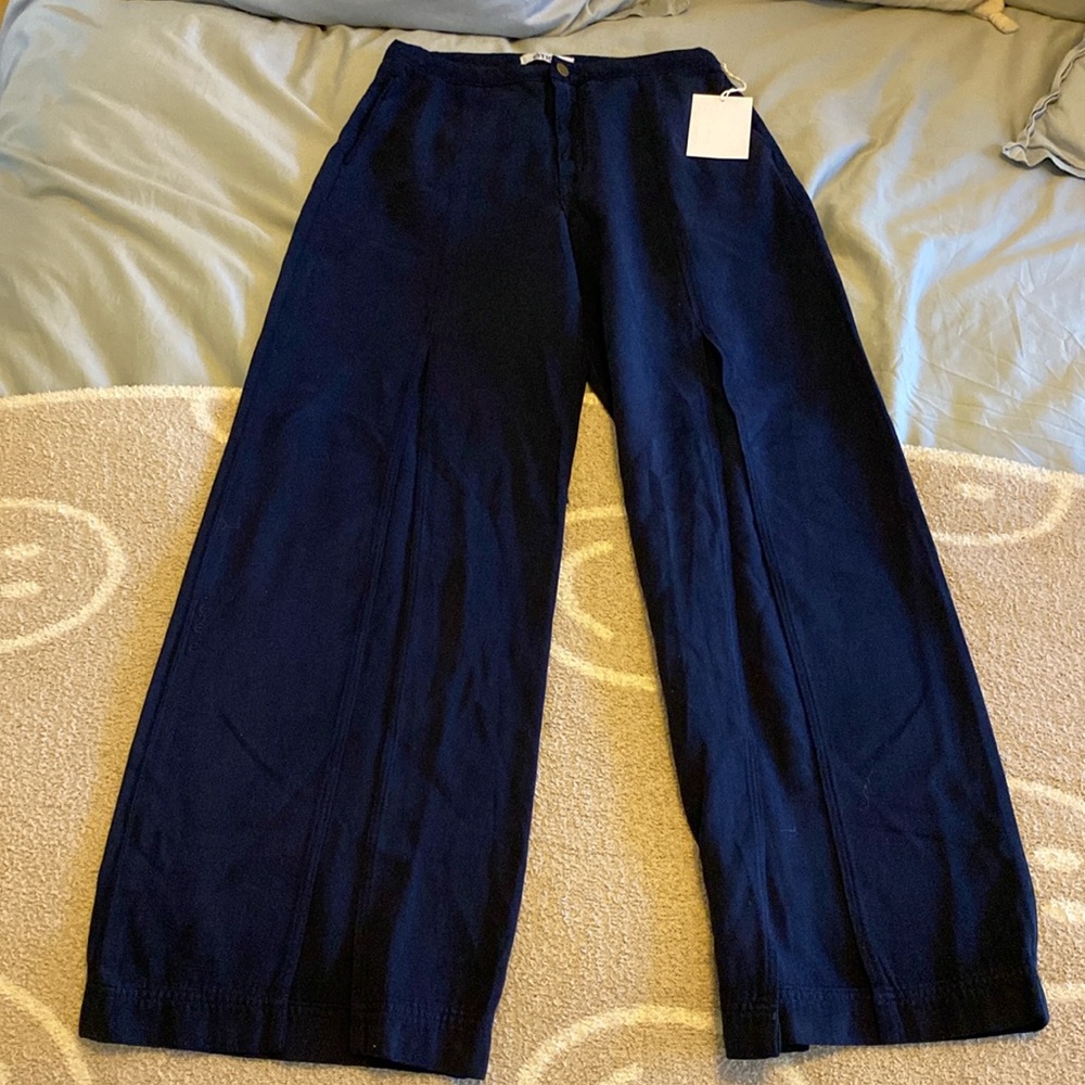 NWT Etica Anthropologie Wide Leg Slit Denim - Picture 2 of 8